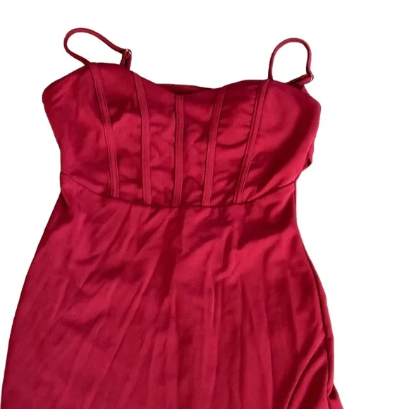 {Fashion House} Midi length High Leg Slit Fitted  bodycon fitted dress - Picture 5 of 10